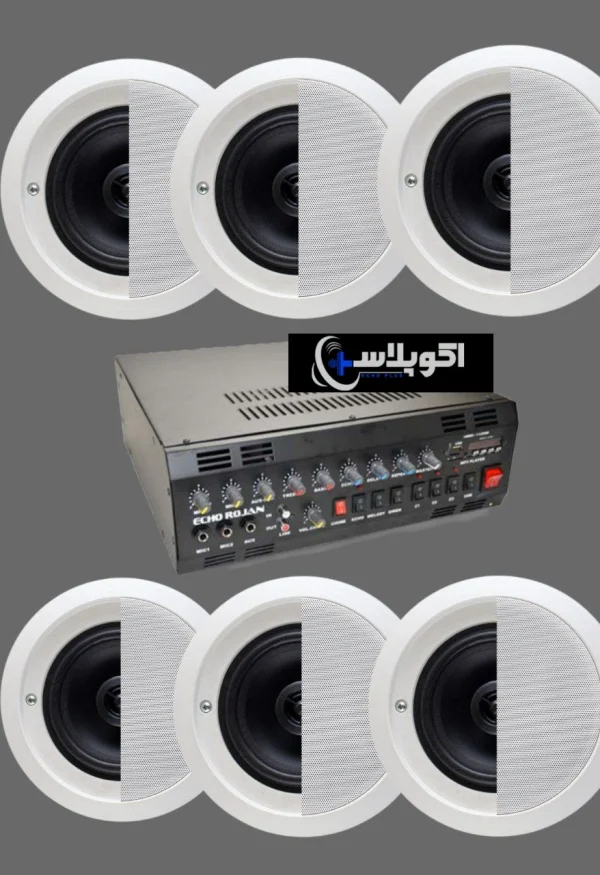 پک ۶ عددی اسپیکر P400 و آمپلی فایر روژان ۱۸۰۰