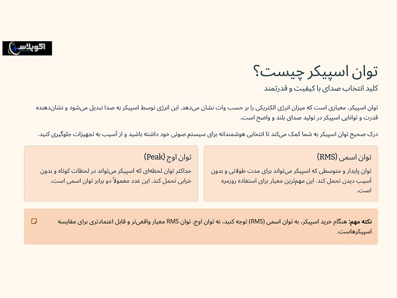 توان اسپیکر