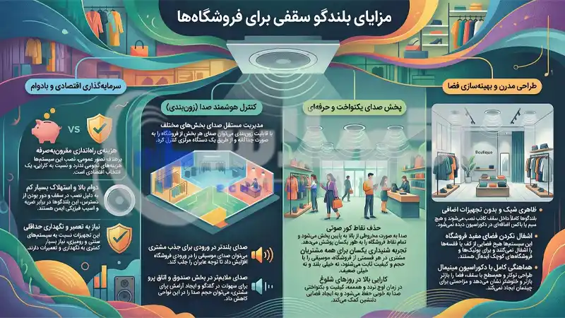 مزایای بلندگو سقفی برای فروشگاه‌ ها