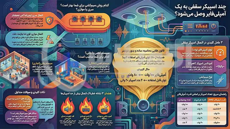 چند اسپیکر سقفی به یک آمپلی فایر وصل می شود؟