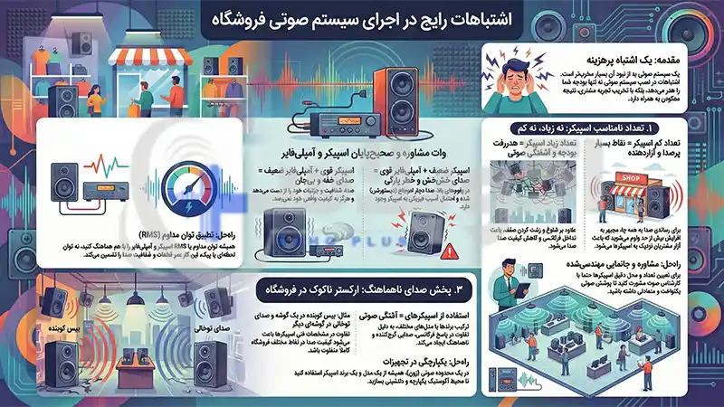 اشتباهات رایج در اجرای سیستم صوتی فروشگاه