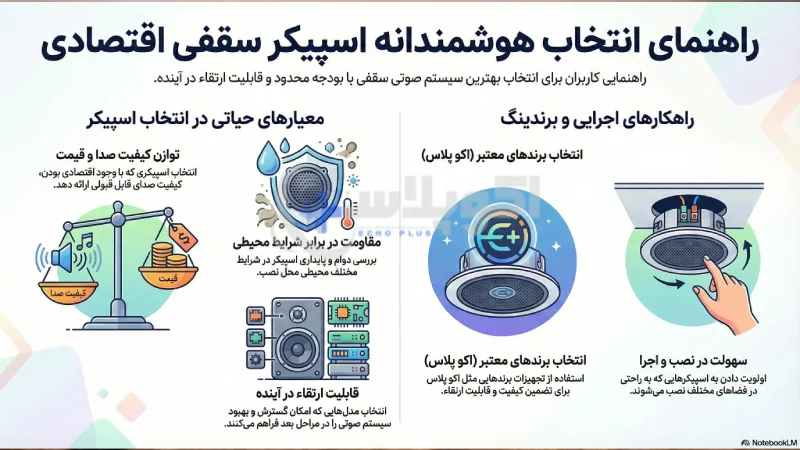 انتخاب بهترین اسپیکر سقفی برای پروژه اقتصادی