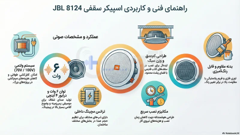 مشخصات فنی اسپیکر سقفی JBL 8124