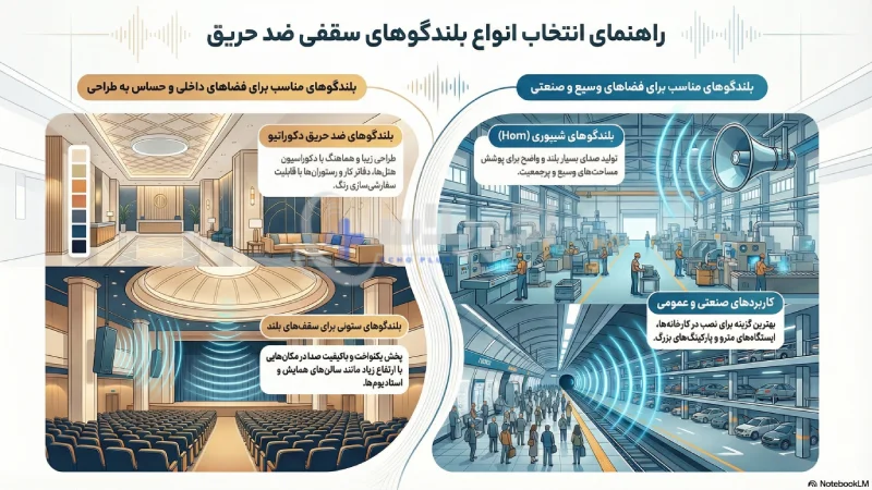  انواع بلندگوهای سقفی ضد حریق